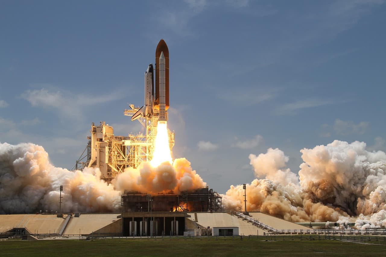 Rocket launching into space